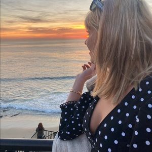 Black polkadot dress